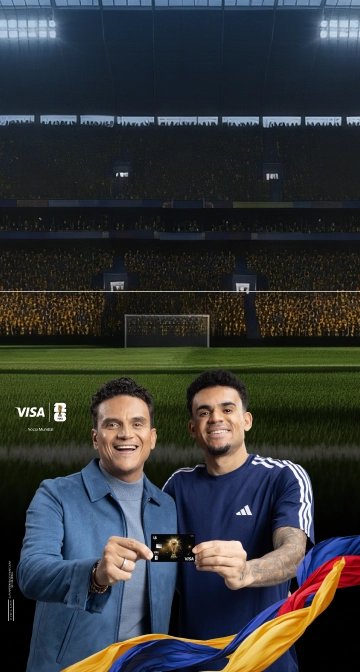 Luis Díaz y Silvestre Dangond promocionan tarjeta del Banco de Bogotá, campaña de servicios financieros Colombia.
